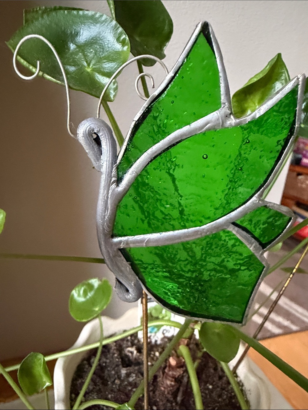 Handcrafted Stained Glass Butterfly Garden Stake